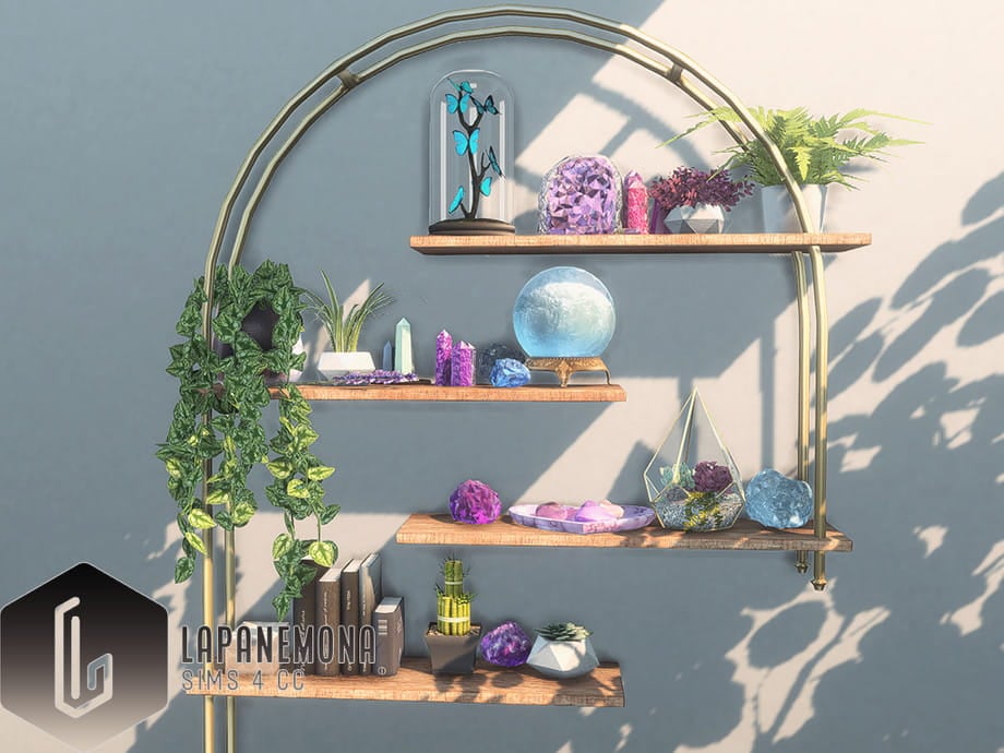 Lapanemona Harmony Crystal Set - Mystical crystal decorations and luminous gems for Sims 4 magical spaces